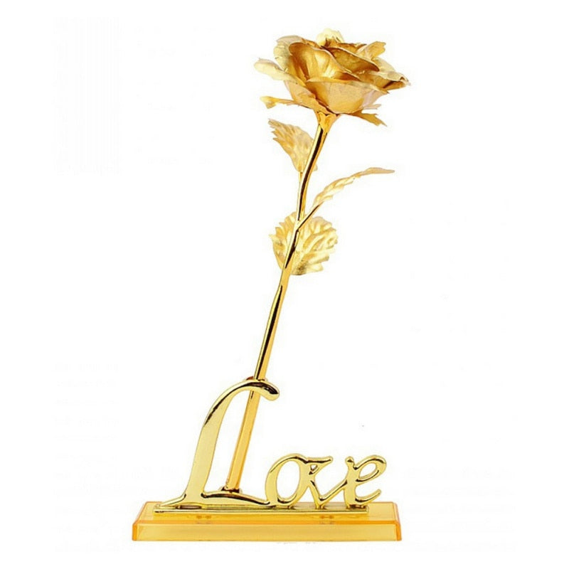 24K Foil Plated Rose Gold Rose Valentine