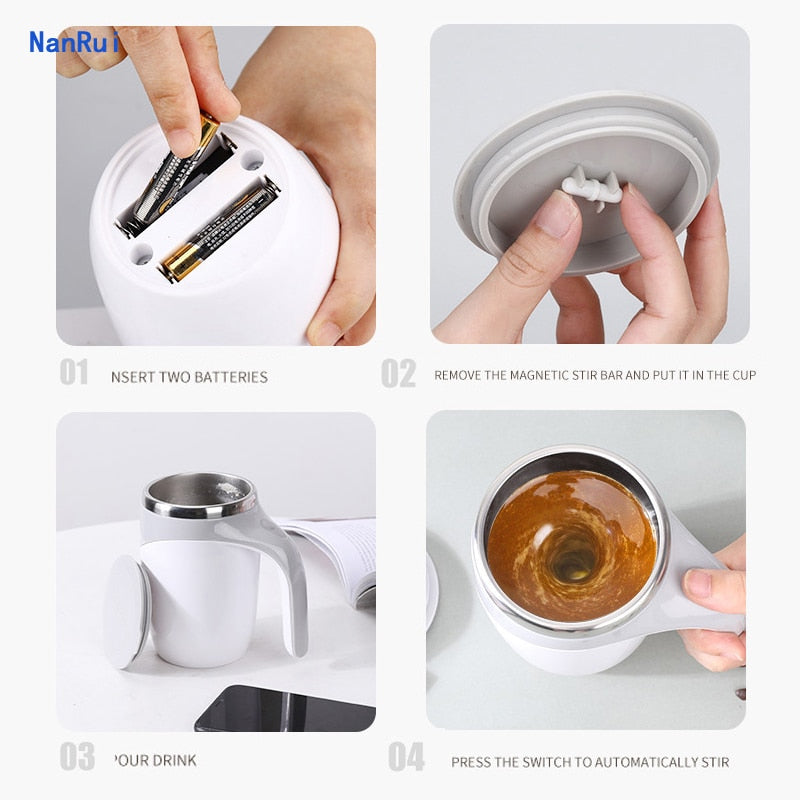 Automatic Self Stirring Magnetic Mug Stainless Steel